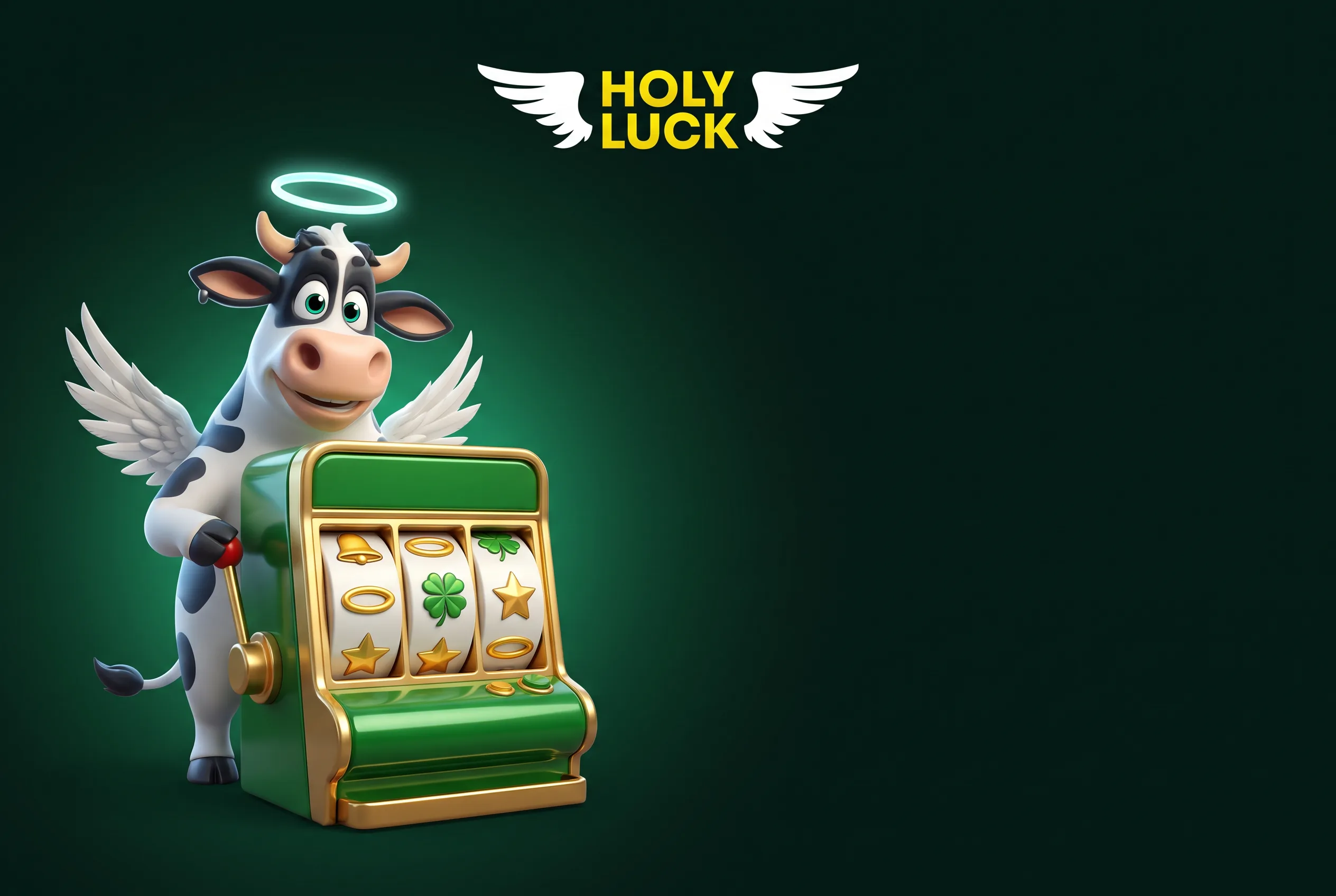 HolyLuck mascot alongside slot games